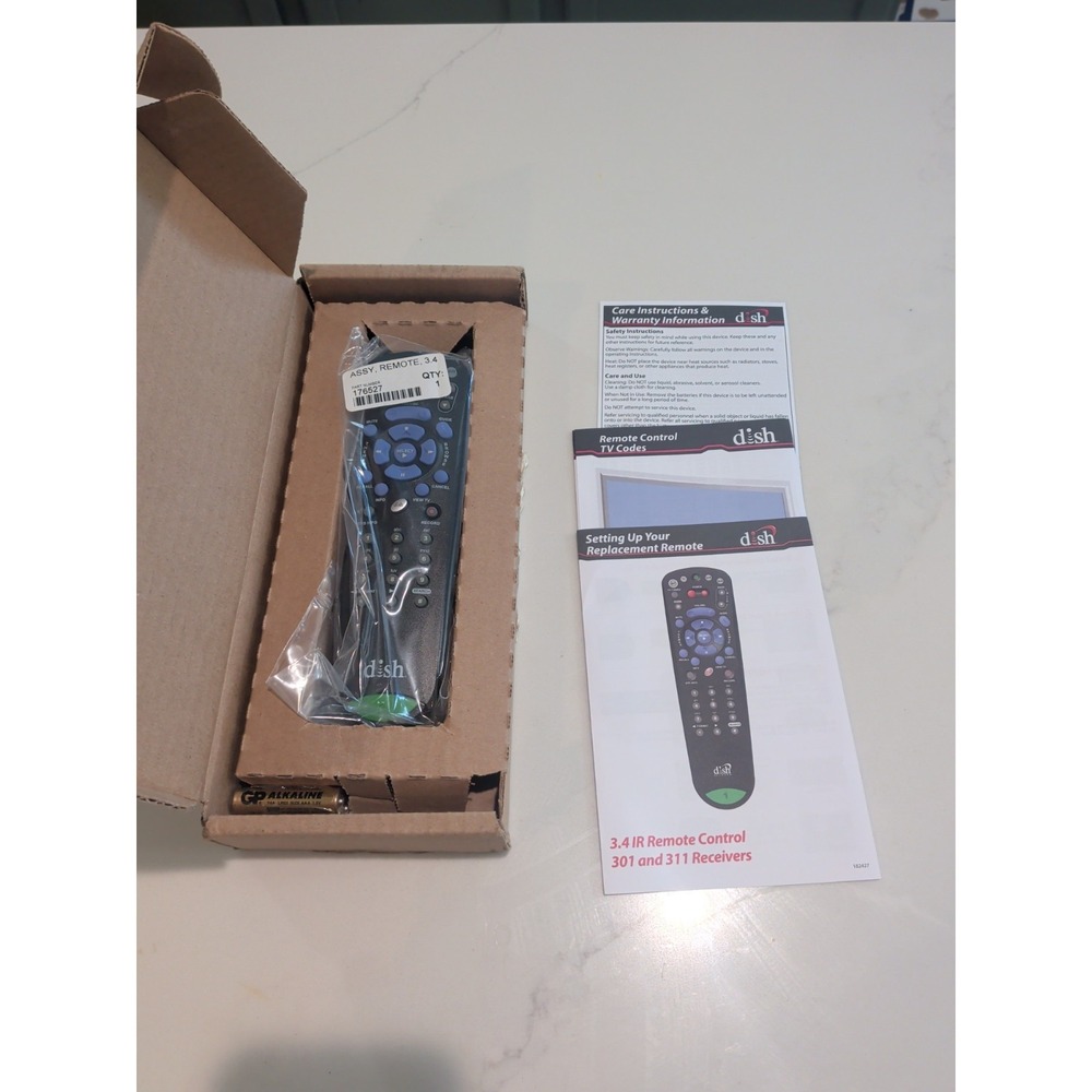 Dish Network 3.4 IR #1 Remote Control Green Key TV OEM
